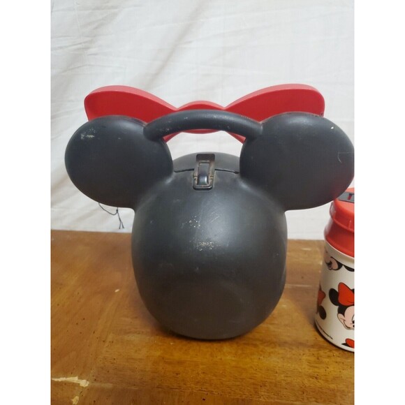 Minnie Mouse Head Walt Disney 80s Aladdin Plastic Lunch Box & Thermos Vintage - Picture 4 of 5